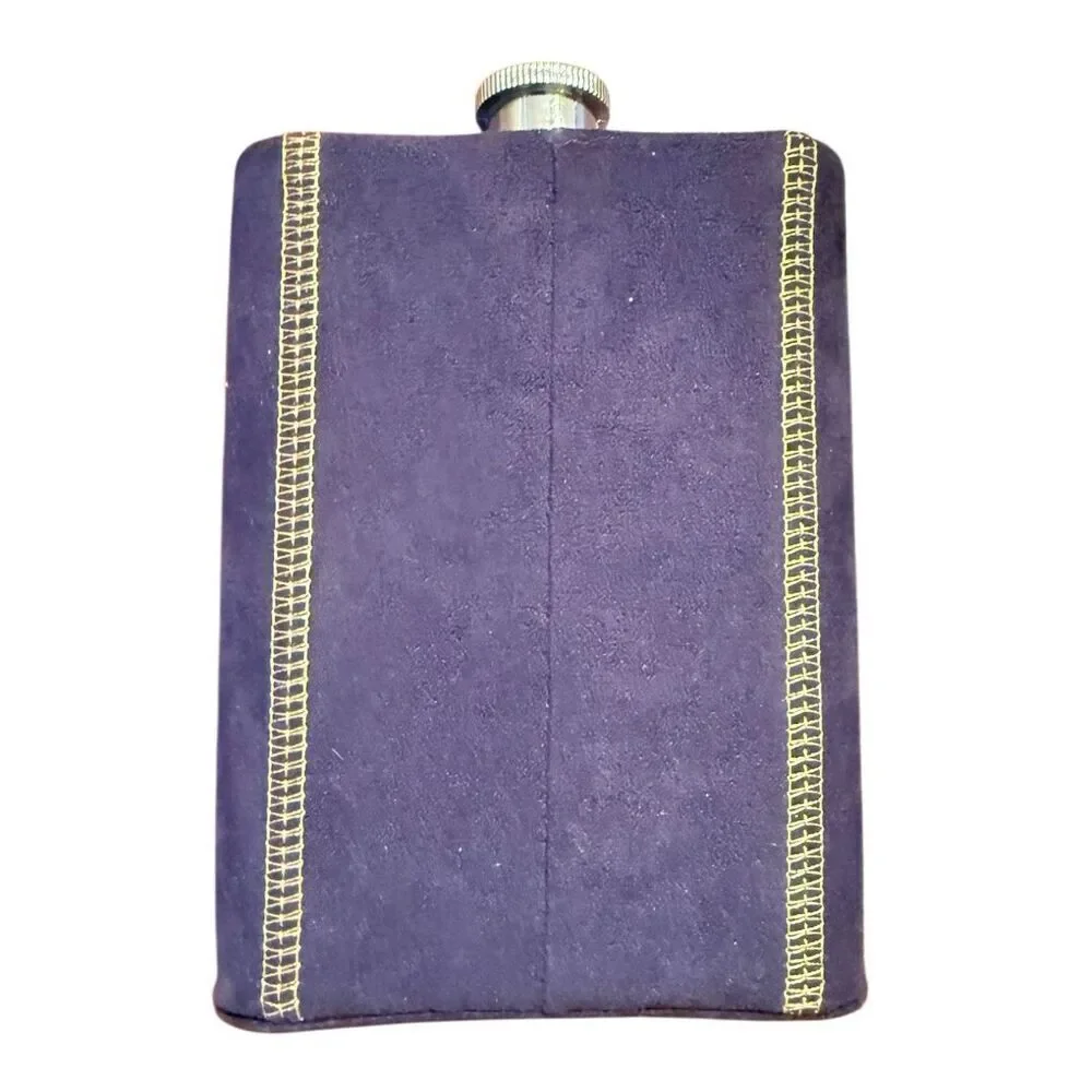 Crown Royal Cap 8 oz. 18/8 Stainless Steel Whiskey Flask W/ Purple Suede Cover